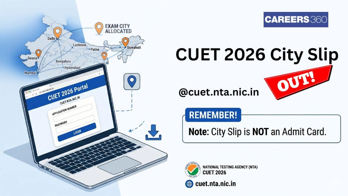 CUET UG City IntimationSlip 2026 (Link Out) @cuet.nta.nic.in: Download City Slip, Exam Centres Details